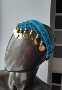 Ободок на голову с монетами (голубой)