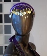 Ободок на голову с монетами (фиолетовый)