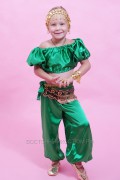 Костюм для восточных танцев детский, цвет "малахит"  