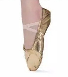 Тапочки танцевальные под золото, блестящие (28 размер)