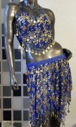 Костюм восточный - топ и юбка узорный (голубой), на рост 160-180 см