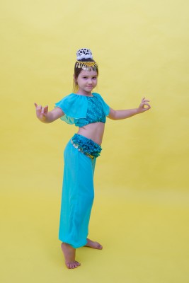Костюм для восточных танцев детский, цвет "прозрачная волна"